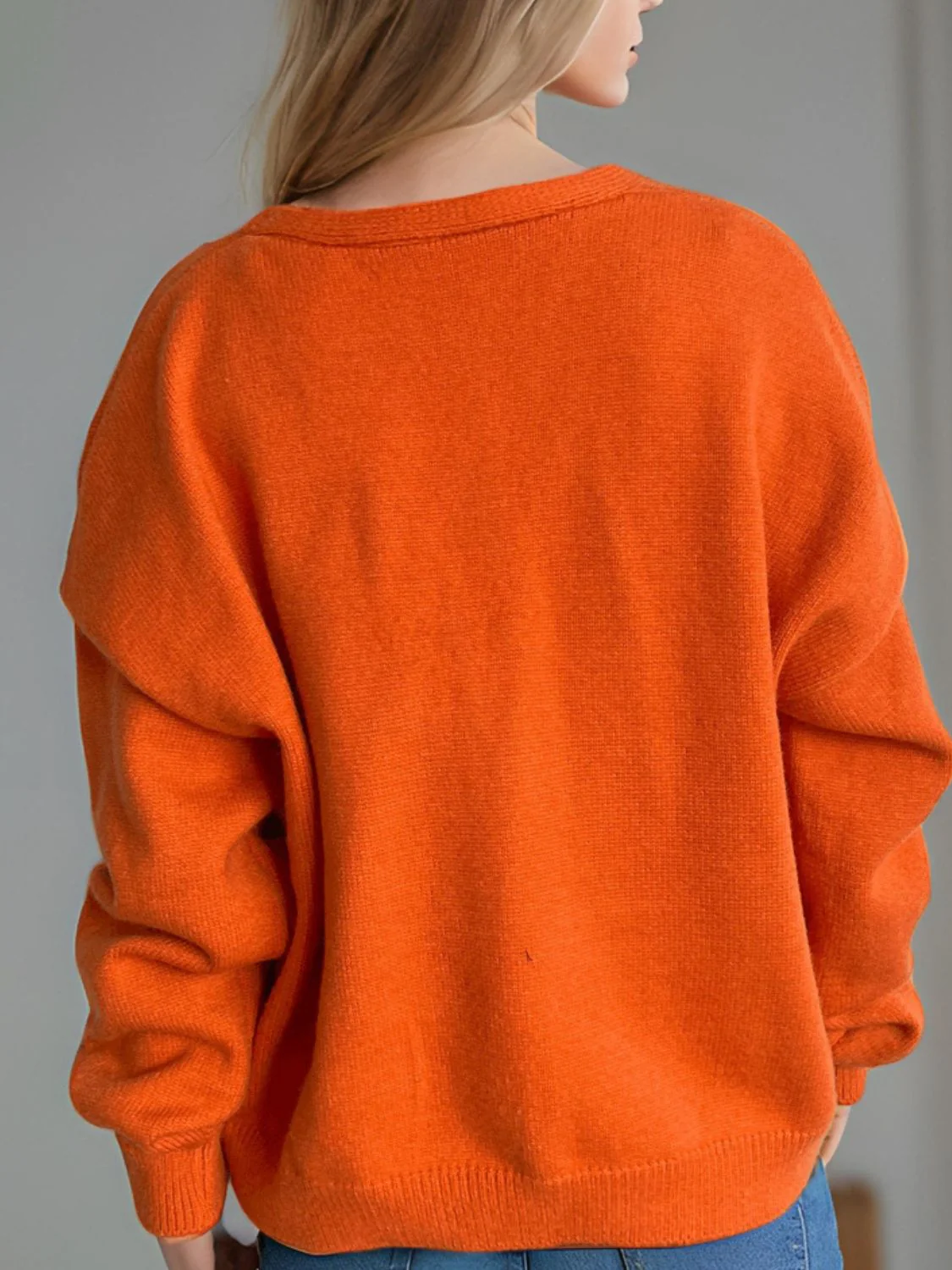 Daisy Button Up V-Neck Cardigan - Image 2