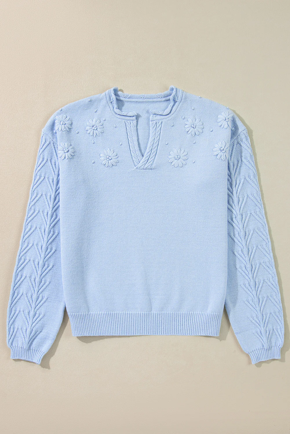 Daisy Notched Long Sleeve Sweater - Image 14