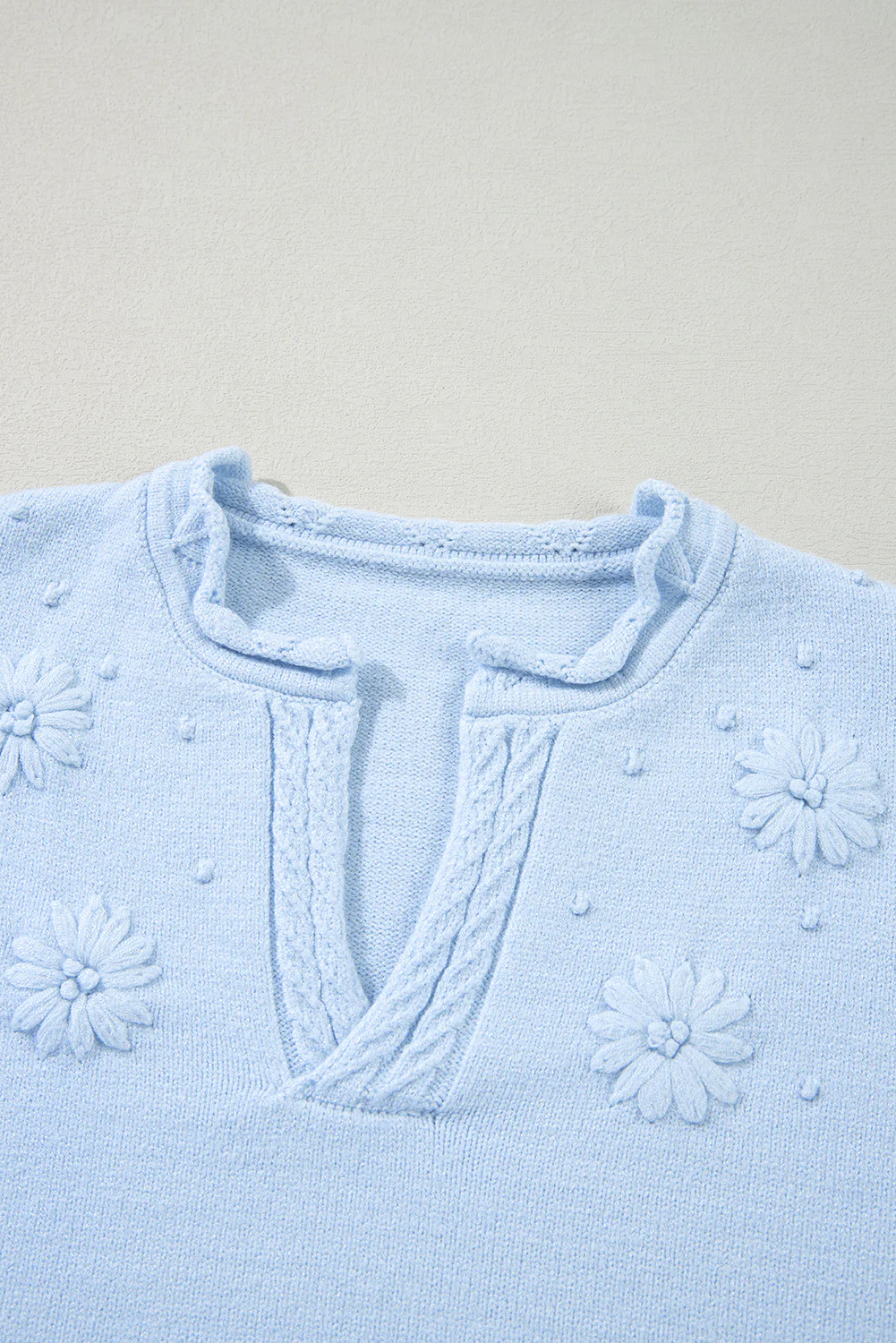 Daisy Notched Long Sleeve Sweater - Image 16