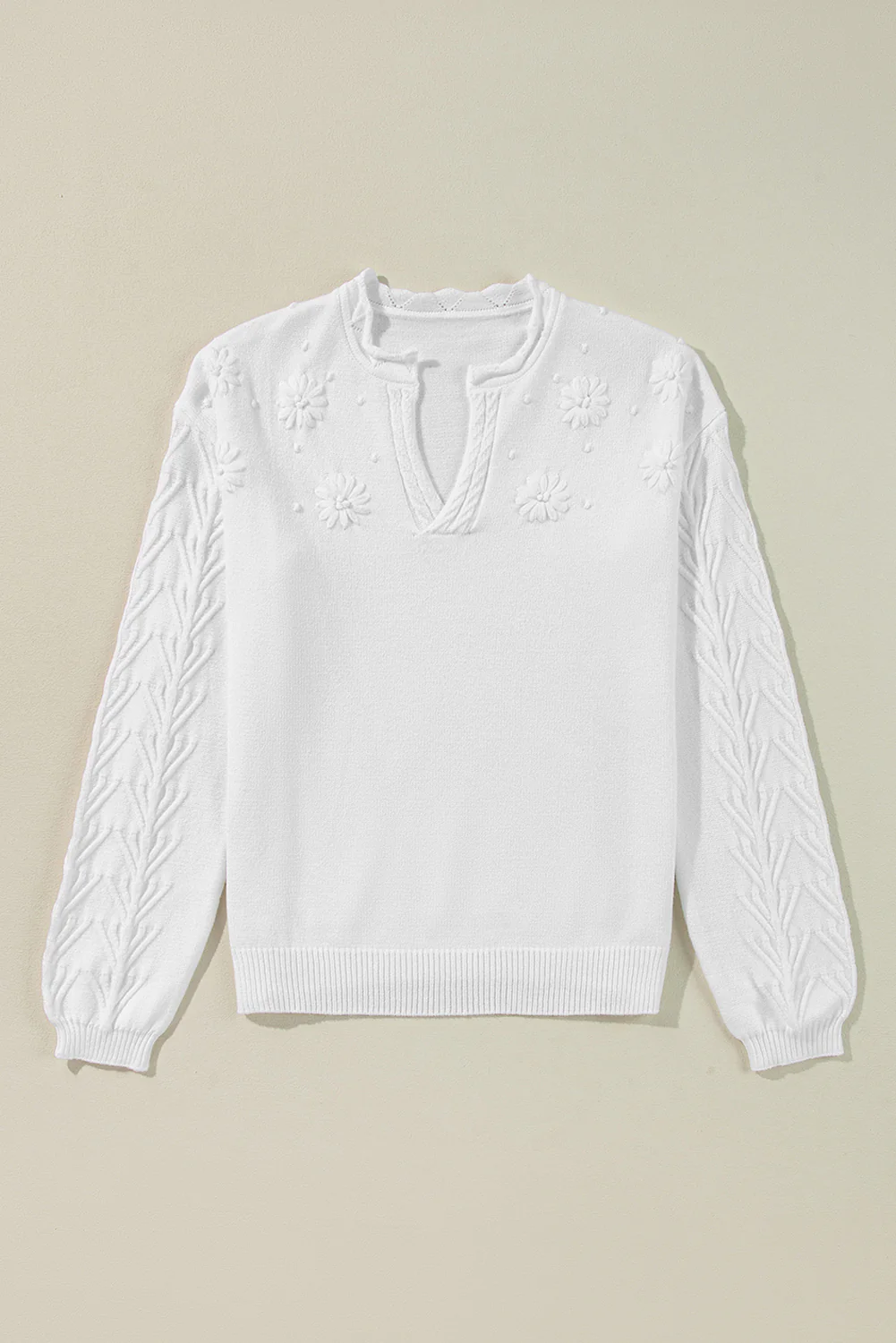 Daisy Notched Long Sleeve Sweater - Image 19