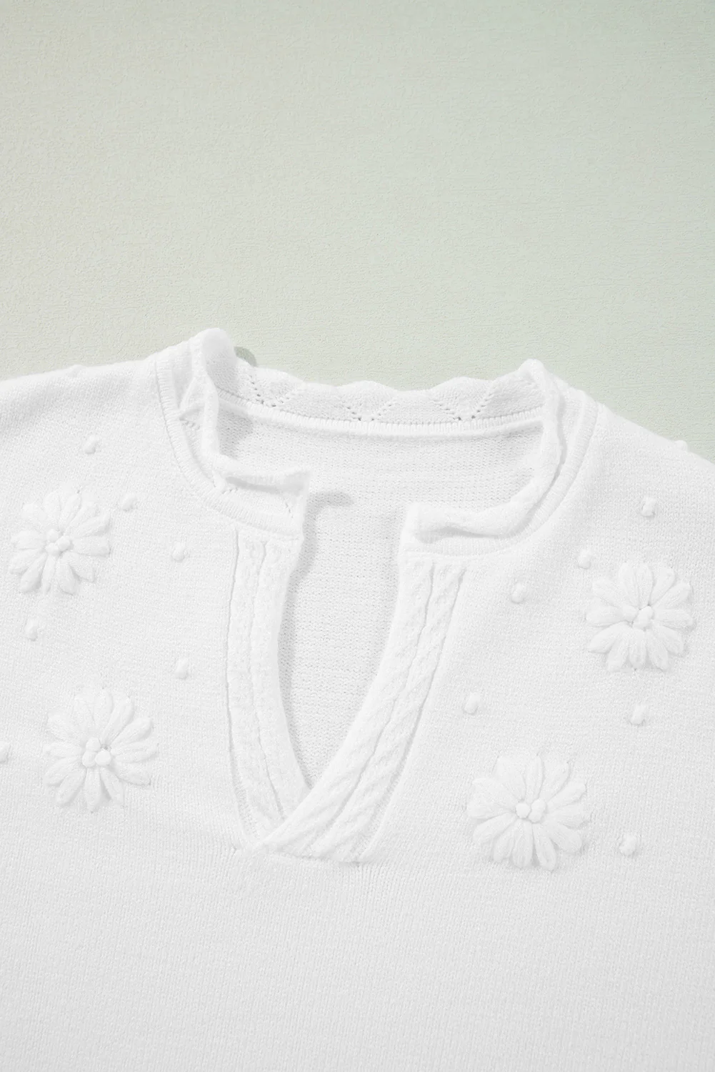 Daisy Notched Long Sleeve Sweater - Image 22
