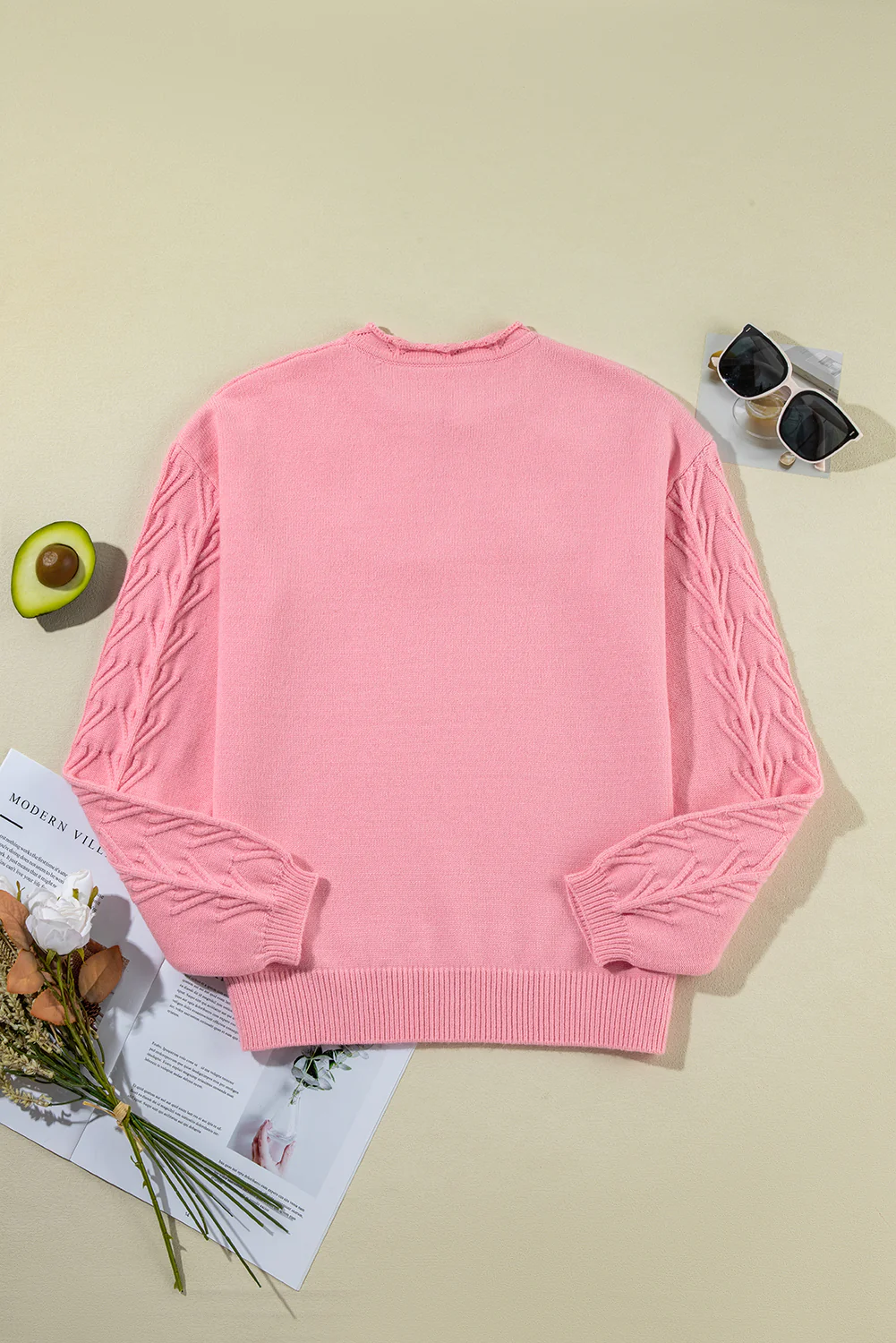 Daisy Notched Long Sleeve Sweater - Image 7