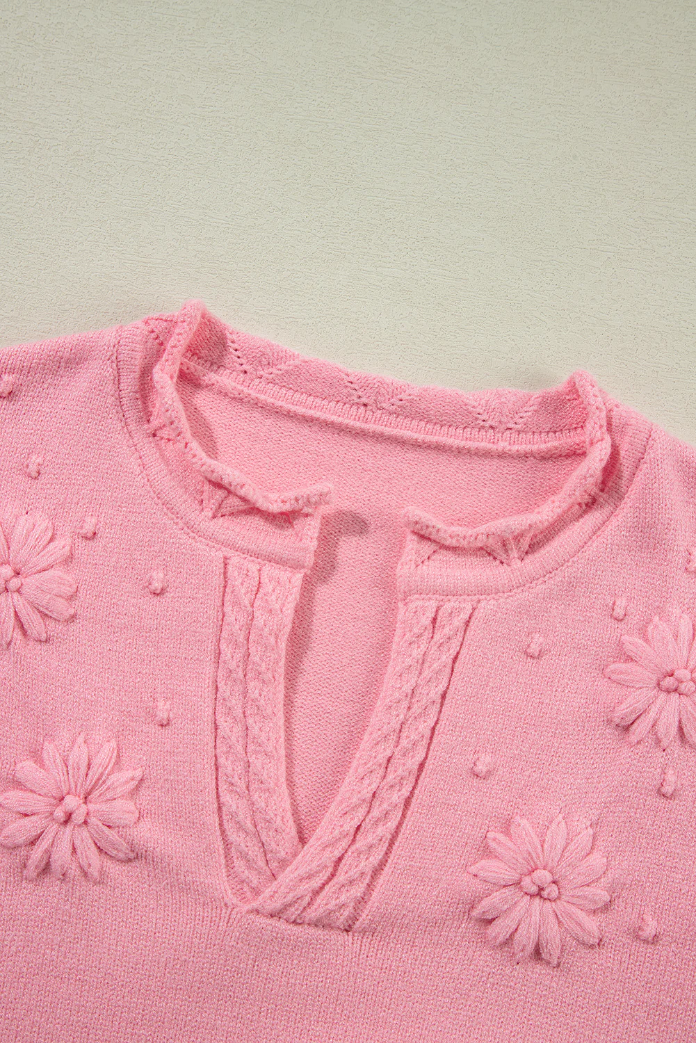 Daisy Notched Long Sleeve Sweater - Image 8