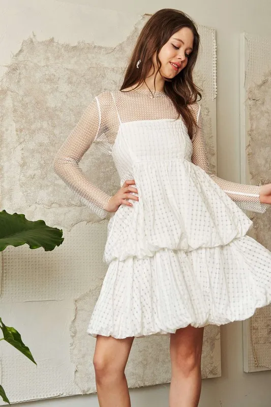 Davi & Dani Checker Print Side Pockets Textured Mini Dress - Image 3