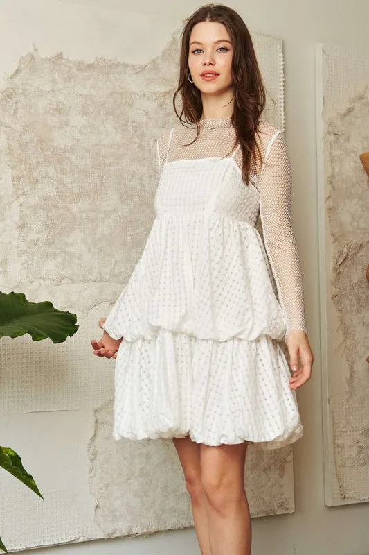 Davi & Dani Checker Print Side Pockets Textured Mini Dress - Image 4