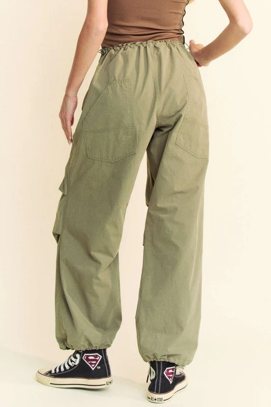 Davi & Dani Drawstring Baggy Pants with Pockets - Image 2