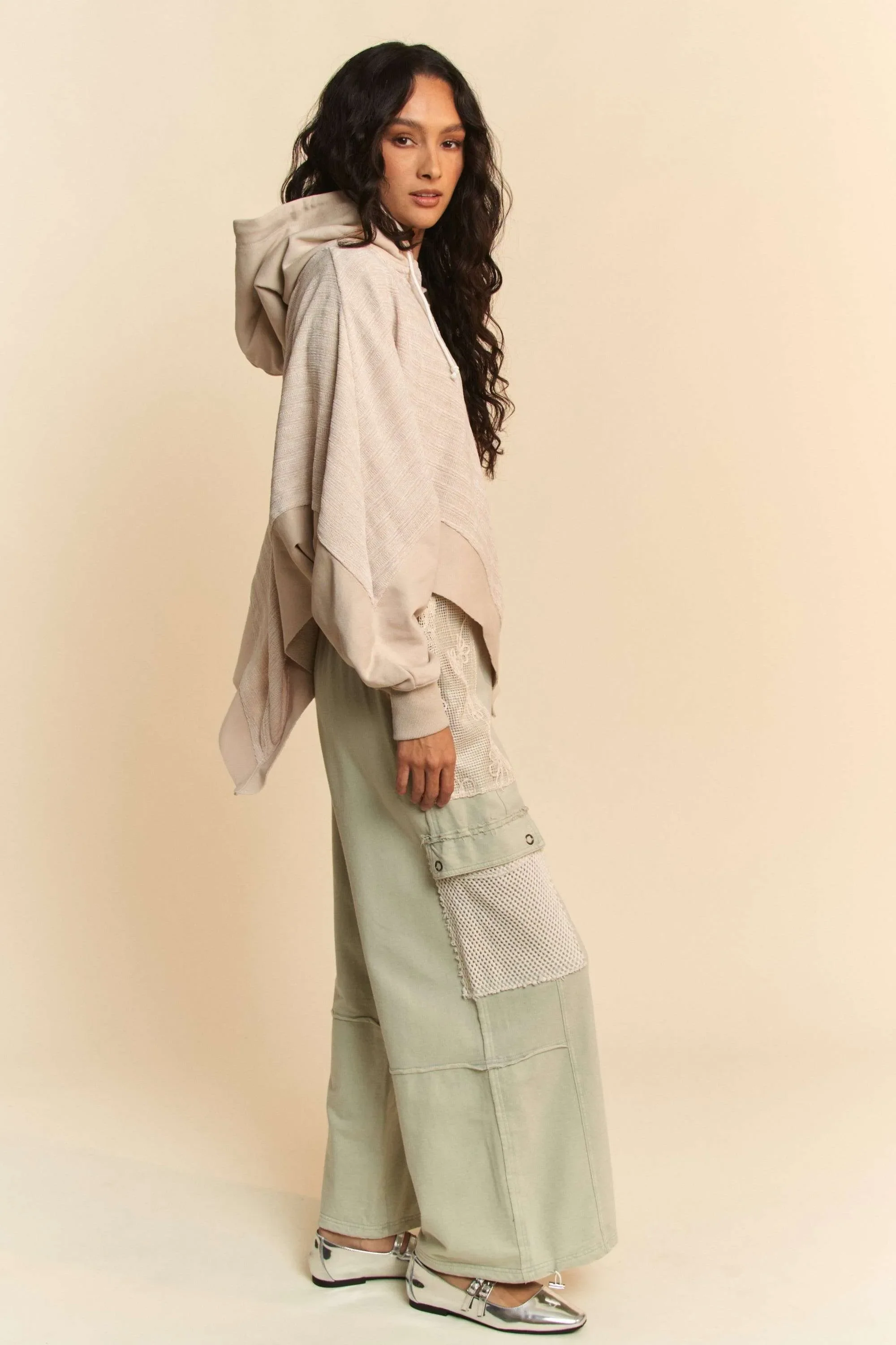 Davi & Dani Lace Patchwork Bottom Opening Adjustable Pants - Image 6