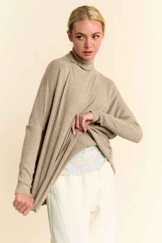 Davi & Dani Turtleneck Long Sleeve Knit Top - Image 2