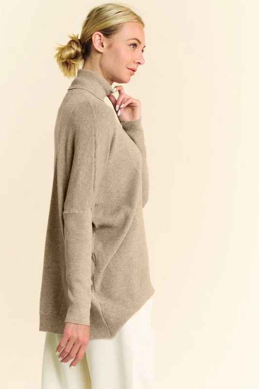 Davi & Dani Turtleneck Long Sleeve Knit Top - Image 3