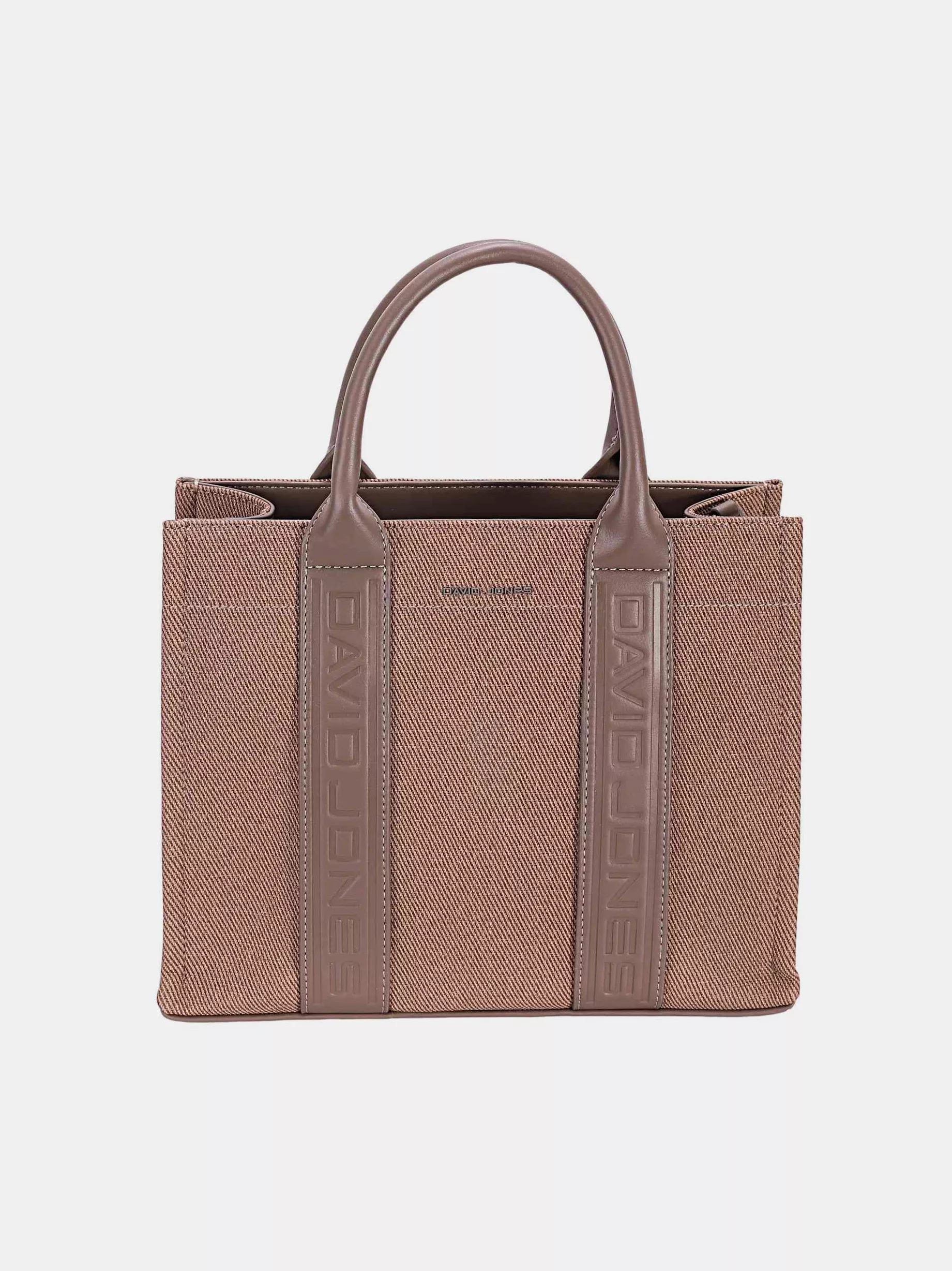 David Jones Canvas Tote Handbag with Contrast Leather Handles - Image 3