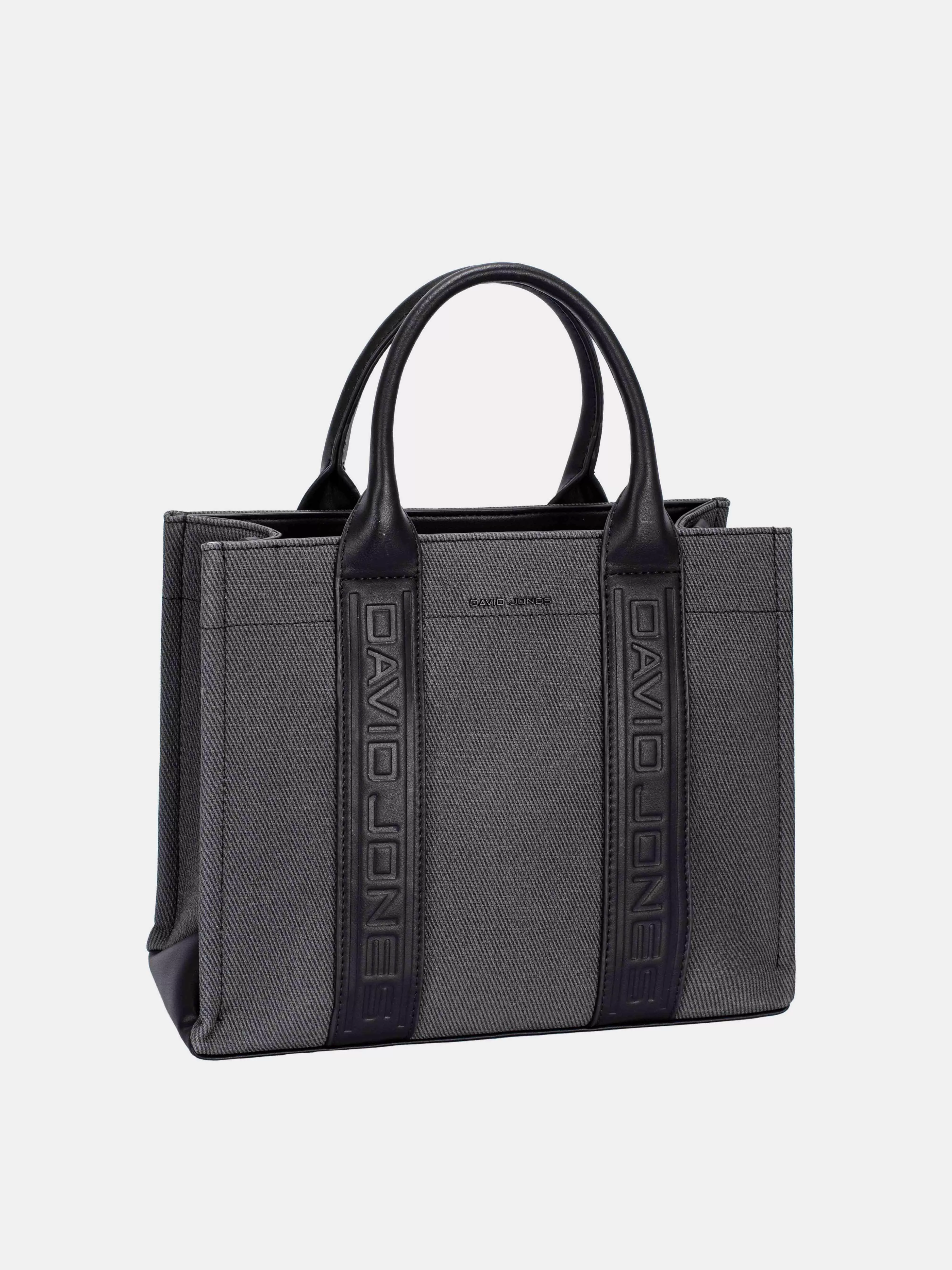 David Jones Canvas Tote Handbag with Contrast Leather Handles - Image 8