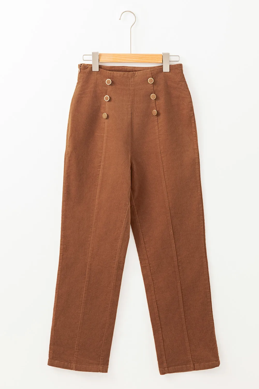 Decorative Button Straight Leg Pants - Image 4