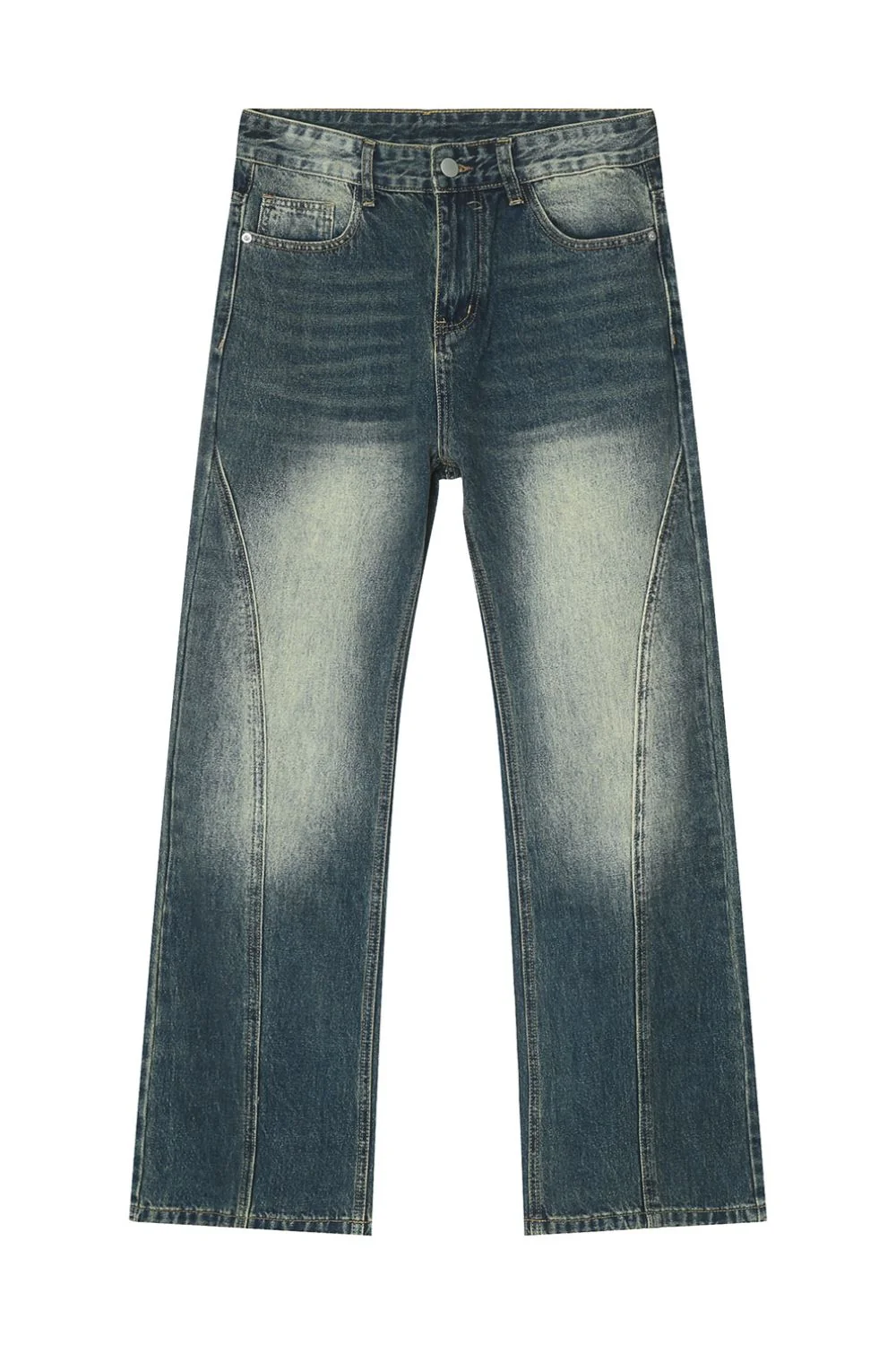 Decorative Seam Jeans with Pockets - Image 5