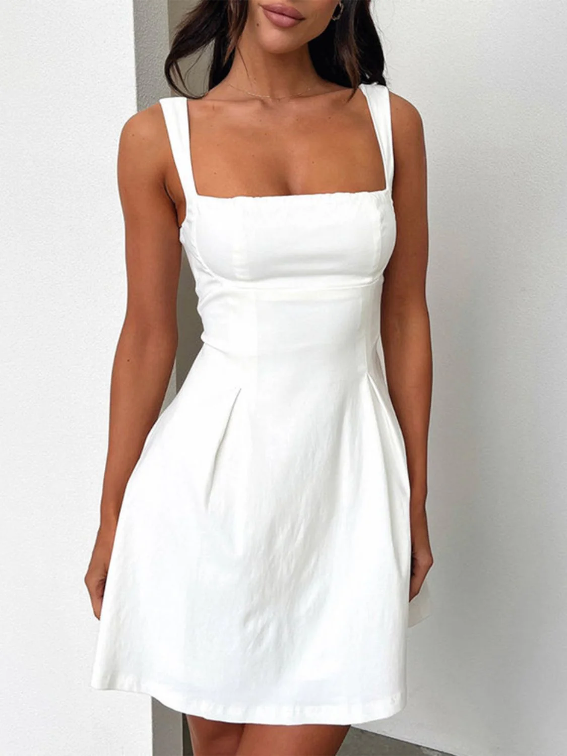 Devine Bow Back Square Neck Mini Dress - Image 11