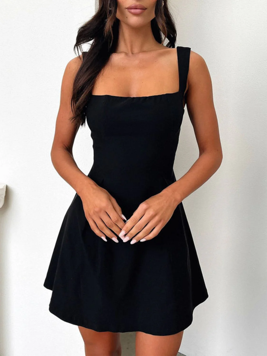 Devine Bow Back Square Neck Mini Dress - Image 8