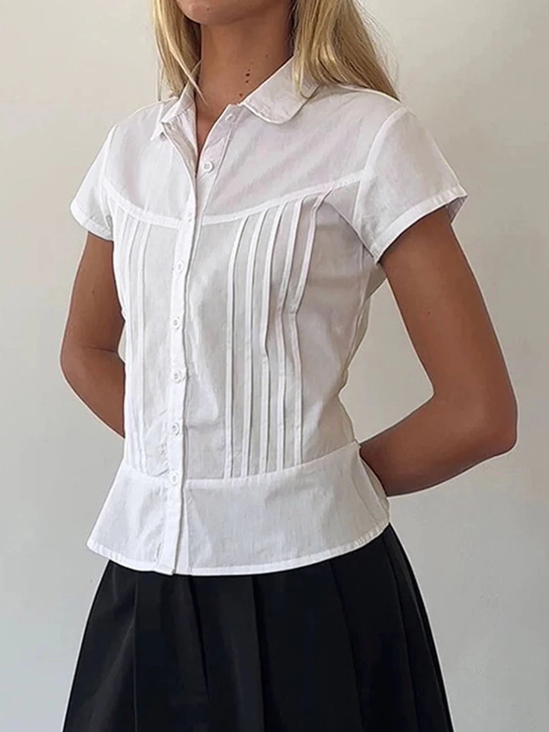 Devine Button Down Collared Neck Short Sleeve Shirt - Image 2