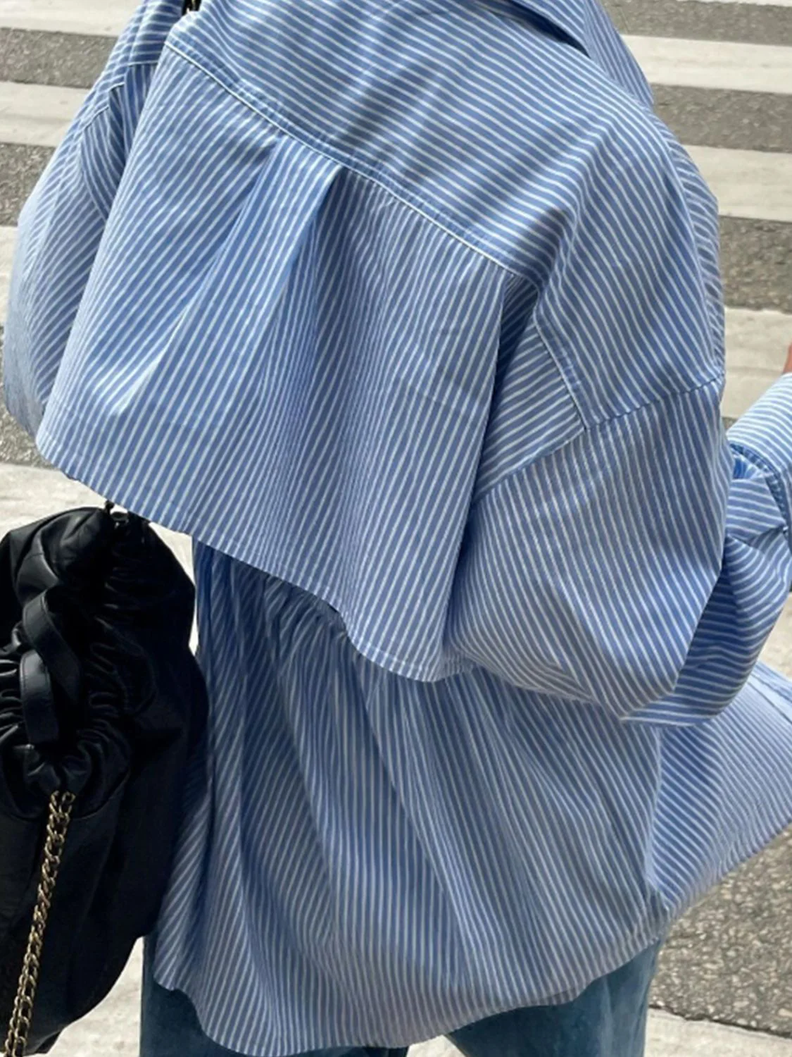 Devine Button Down Striped Collared Neck Long Sleeve Shirt - Image 2