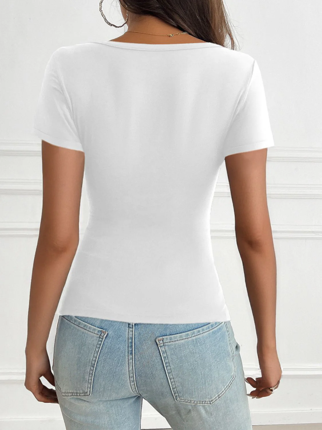 Devine Decorative Button Short Sleeve T-Shirt - Image 14