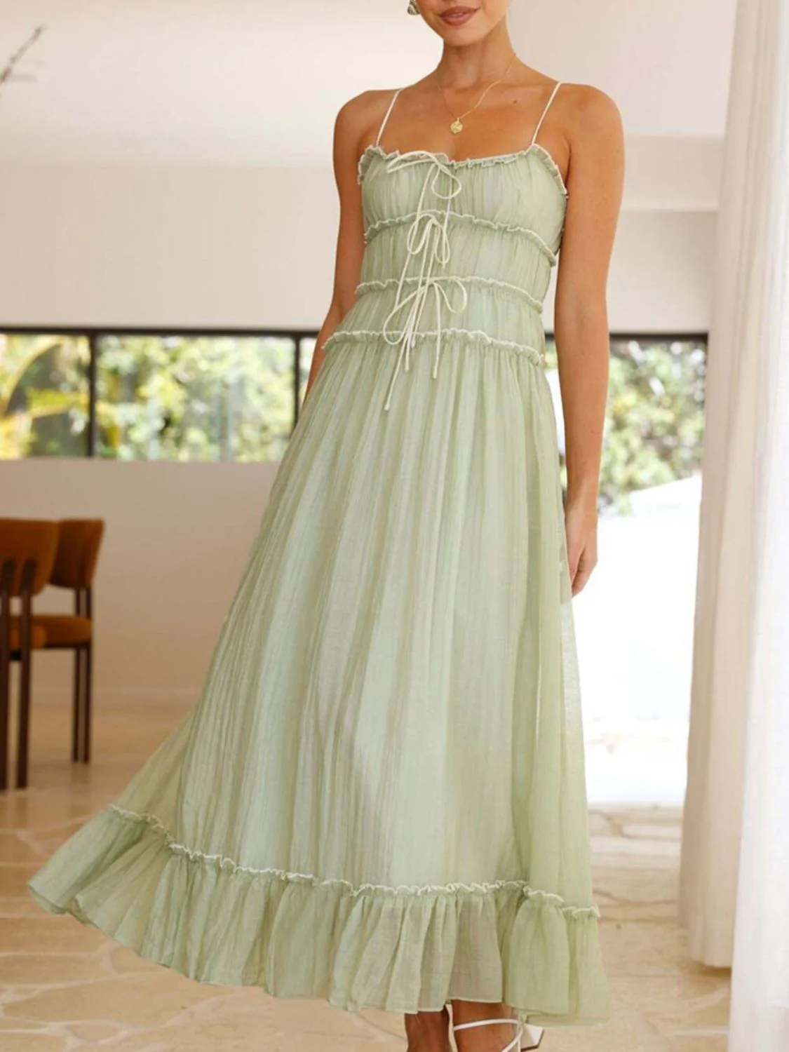 Devine Frill Ruffled Hem Midi Cami Dress - Image 13