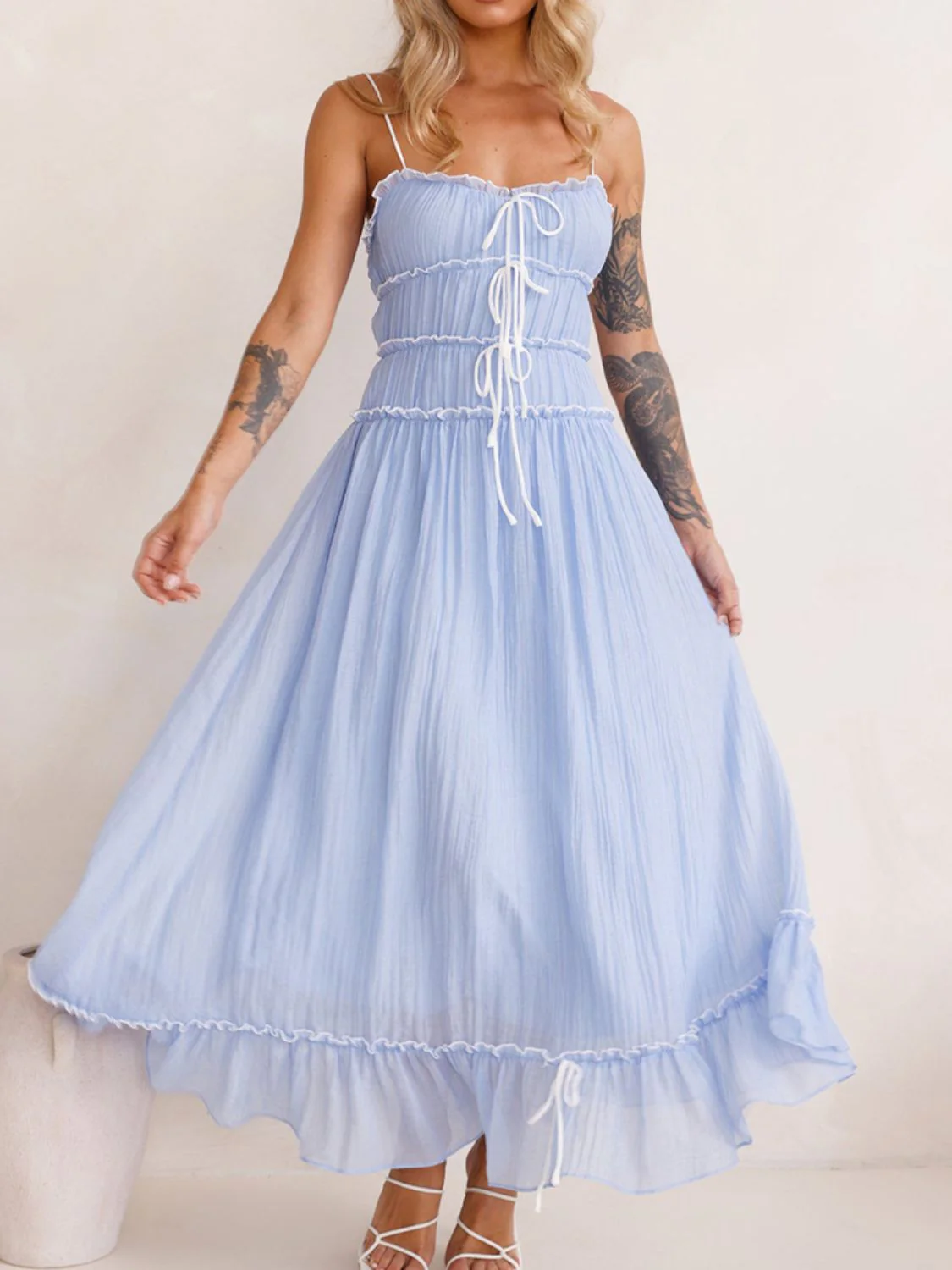 Devine Frill Ruffled Hem Midi Cami Dress - Image 6