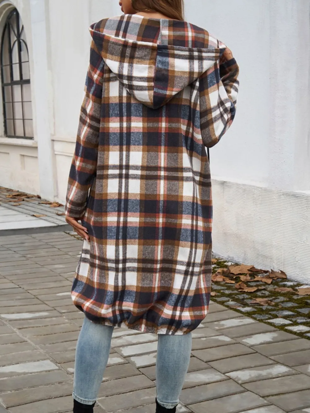 Devine Plaid Zip Up Hooded Coat - Image 17