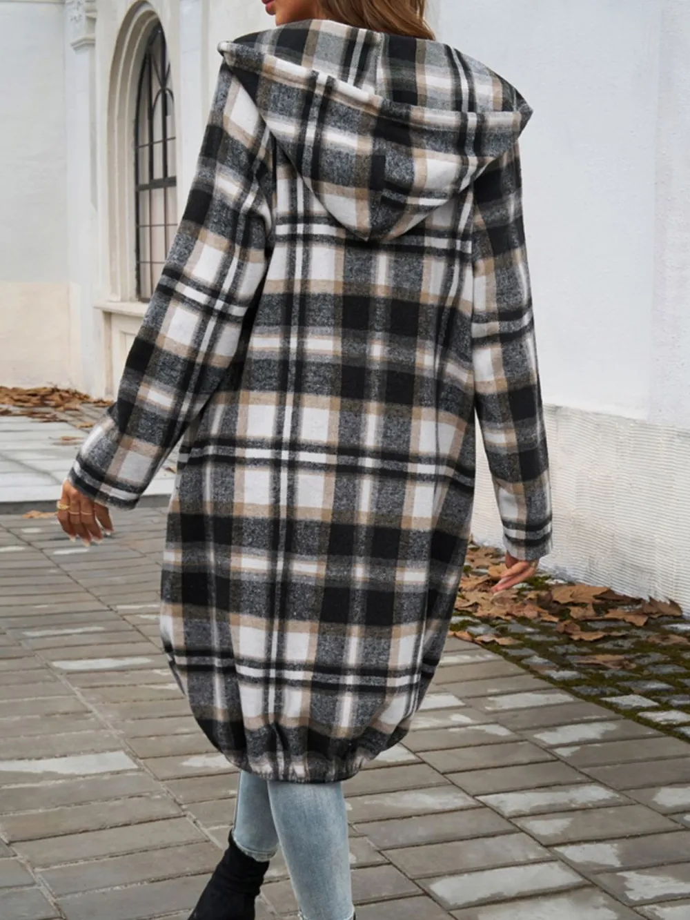 Devine Plaid Zip Up Hooded Coat - Image 20