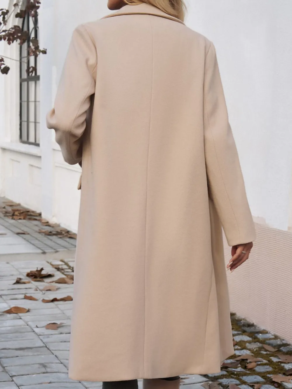 Devine Pocketed Collared Neck Long Sleeve Coat - Image 11