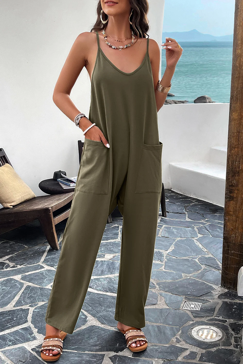 Devine Pocketed Spaghetti Strap Overalls - Image 17