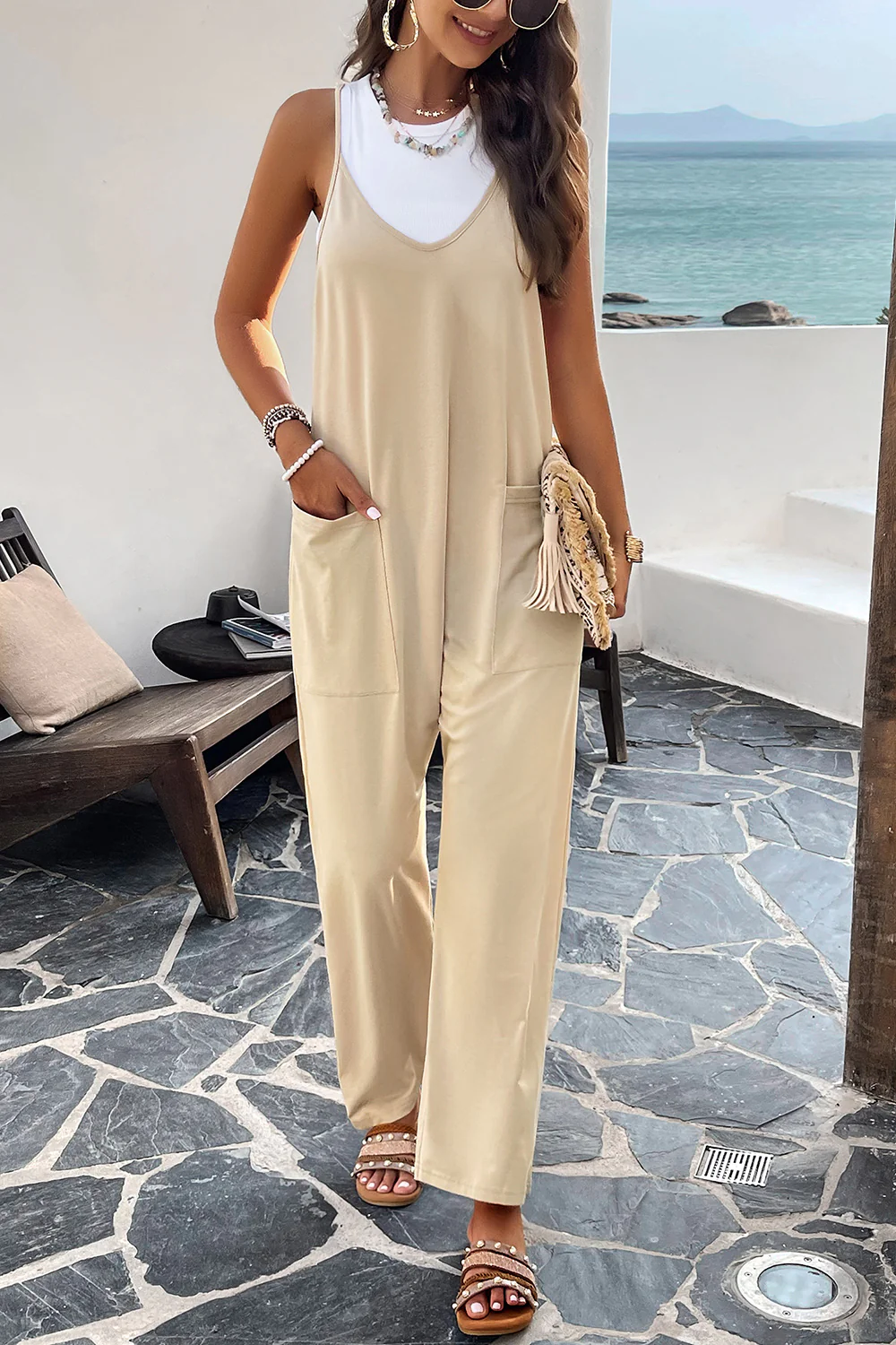 Devine Pocketed Spaghetti Strap Overalls - Image 30