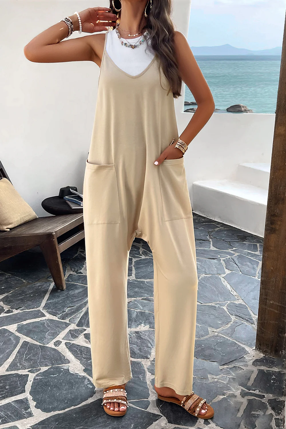 Devine Pocketed Spaghetti Strap Overalls - Image 31