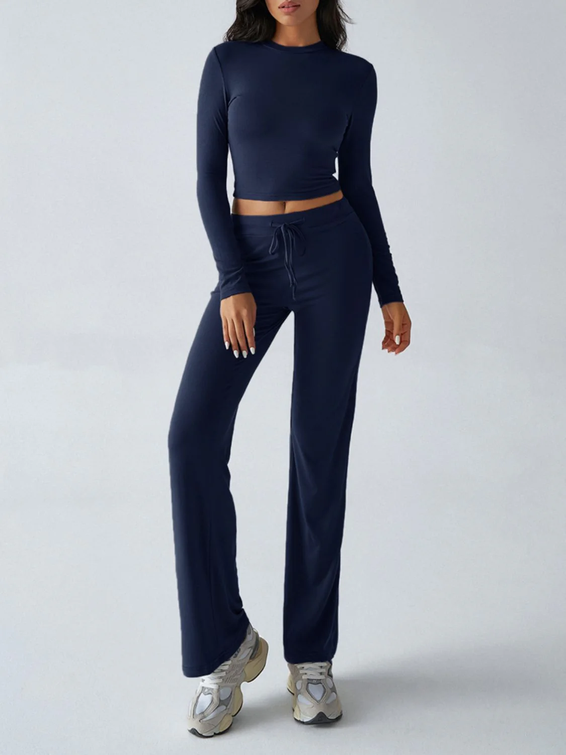 Devine Round Neck Long Sleeve Top and Drawstring Pants Set - Image 12