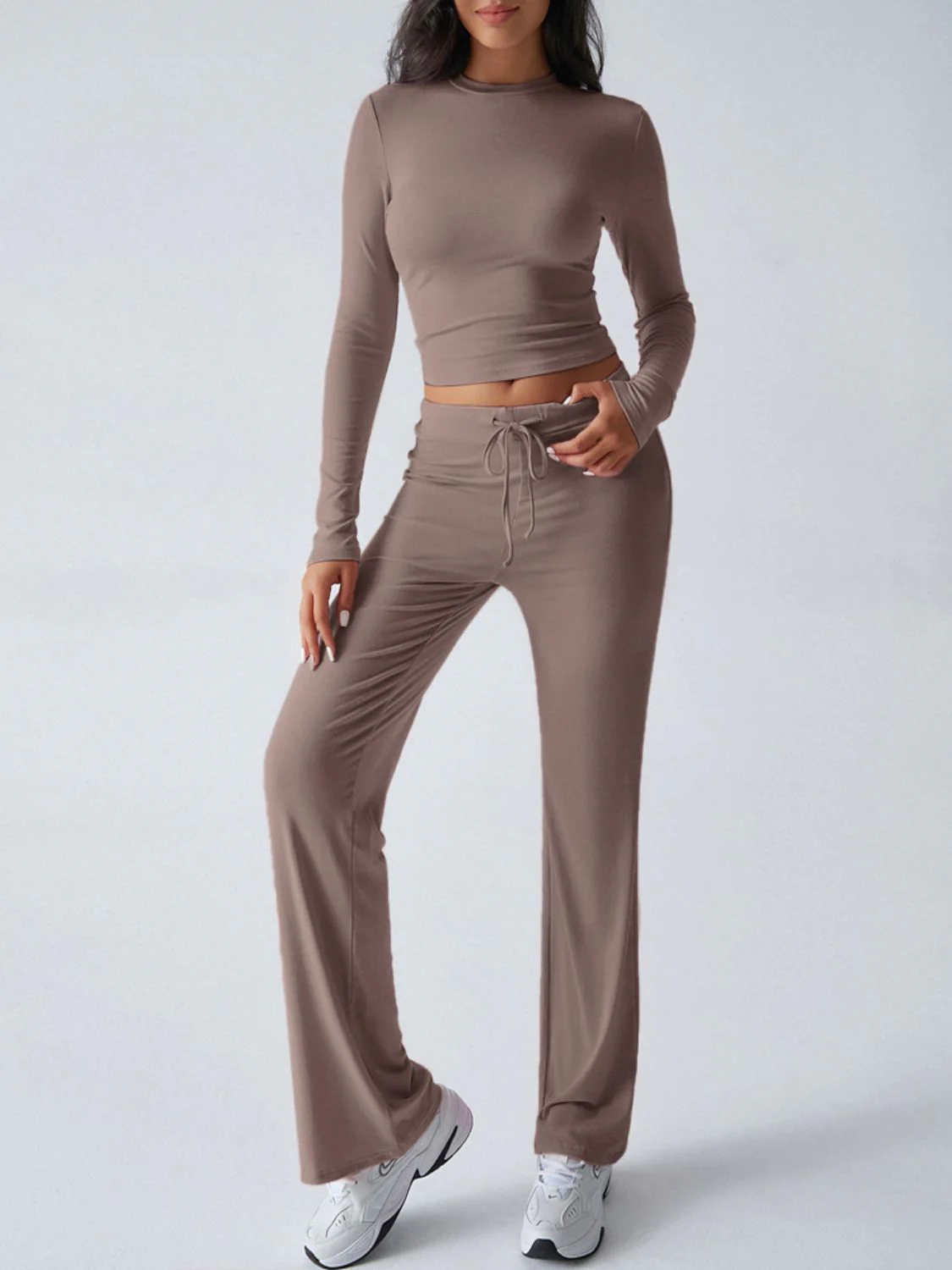 Devine Round Neck Long Sleeve Top and Drawstring Pants Set - Image 16