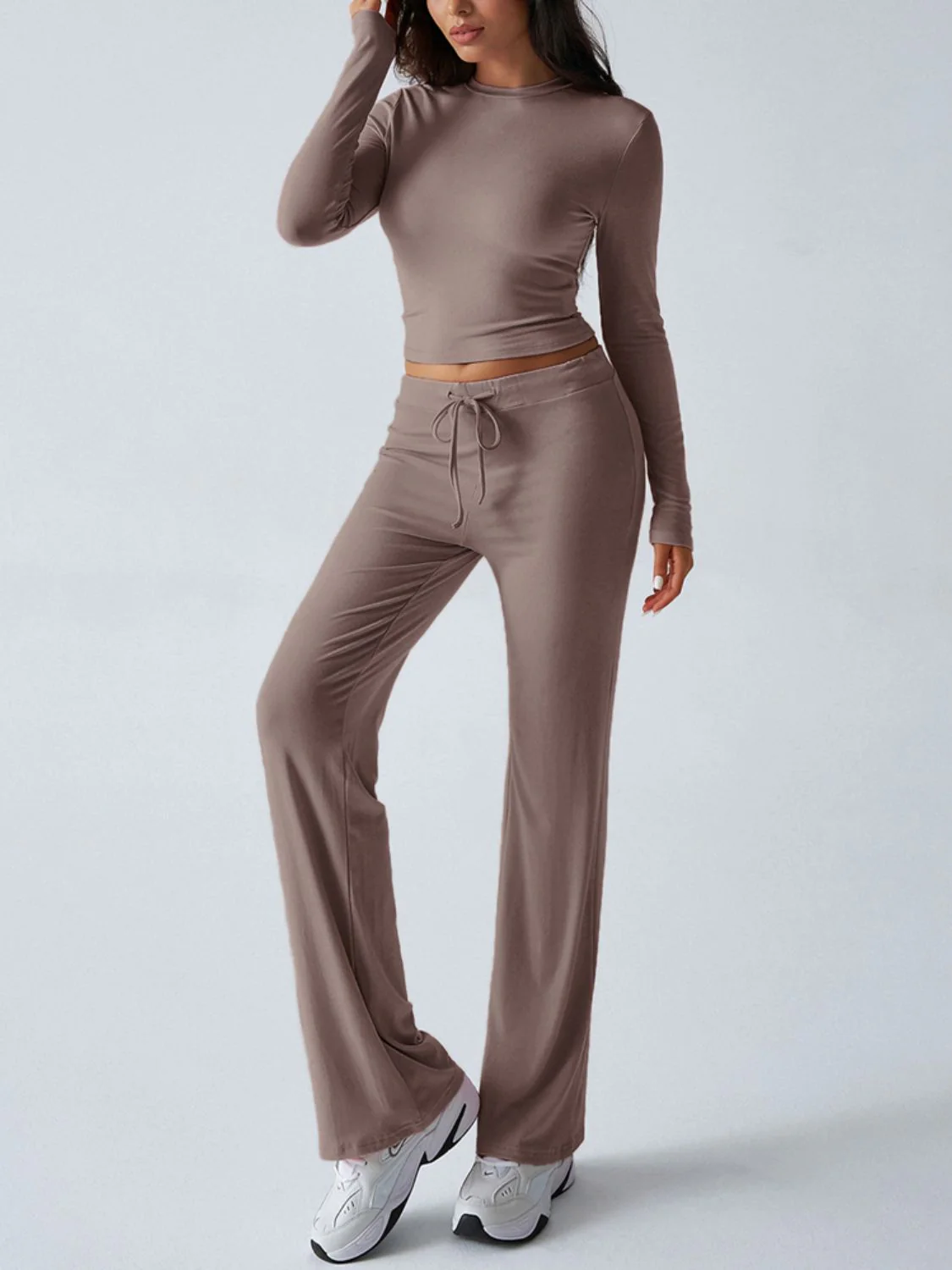 Devine Round Neck Long Sleeve Top and Drawstring Pants Set - Image 18