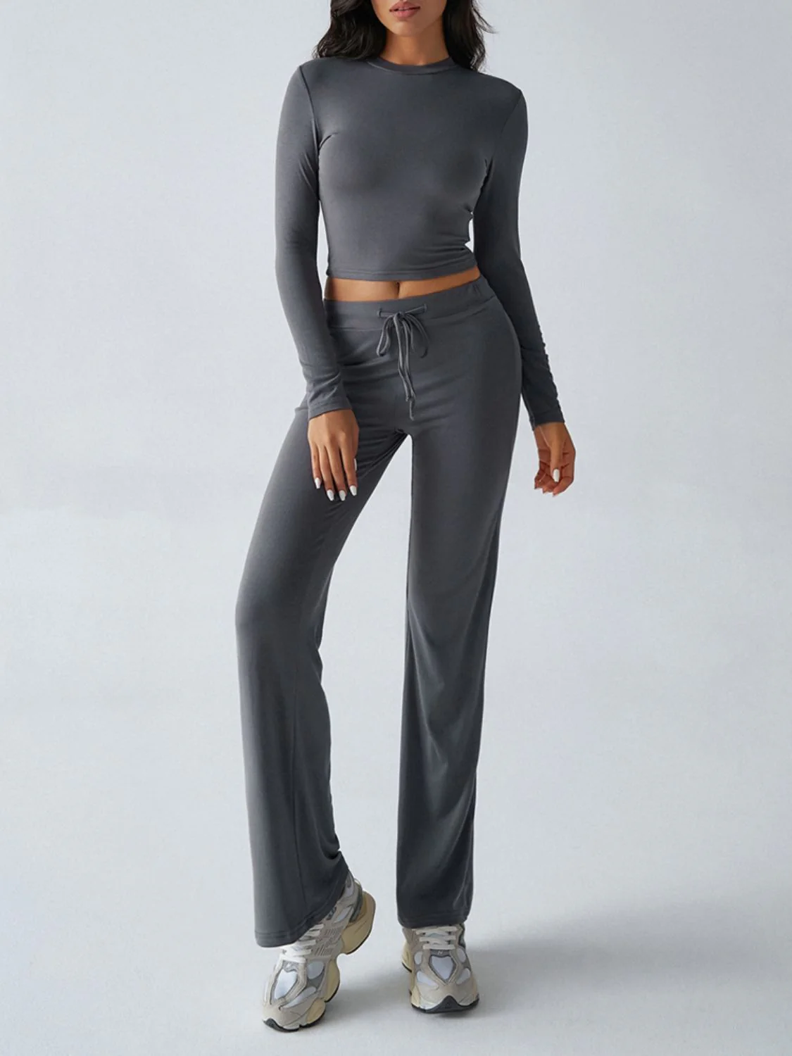 Devine Round Neck Long Sleeve Top and Drawstring Pants Set - Image 21