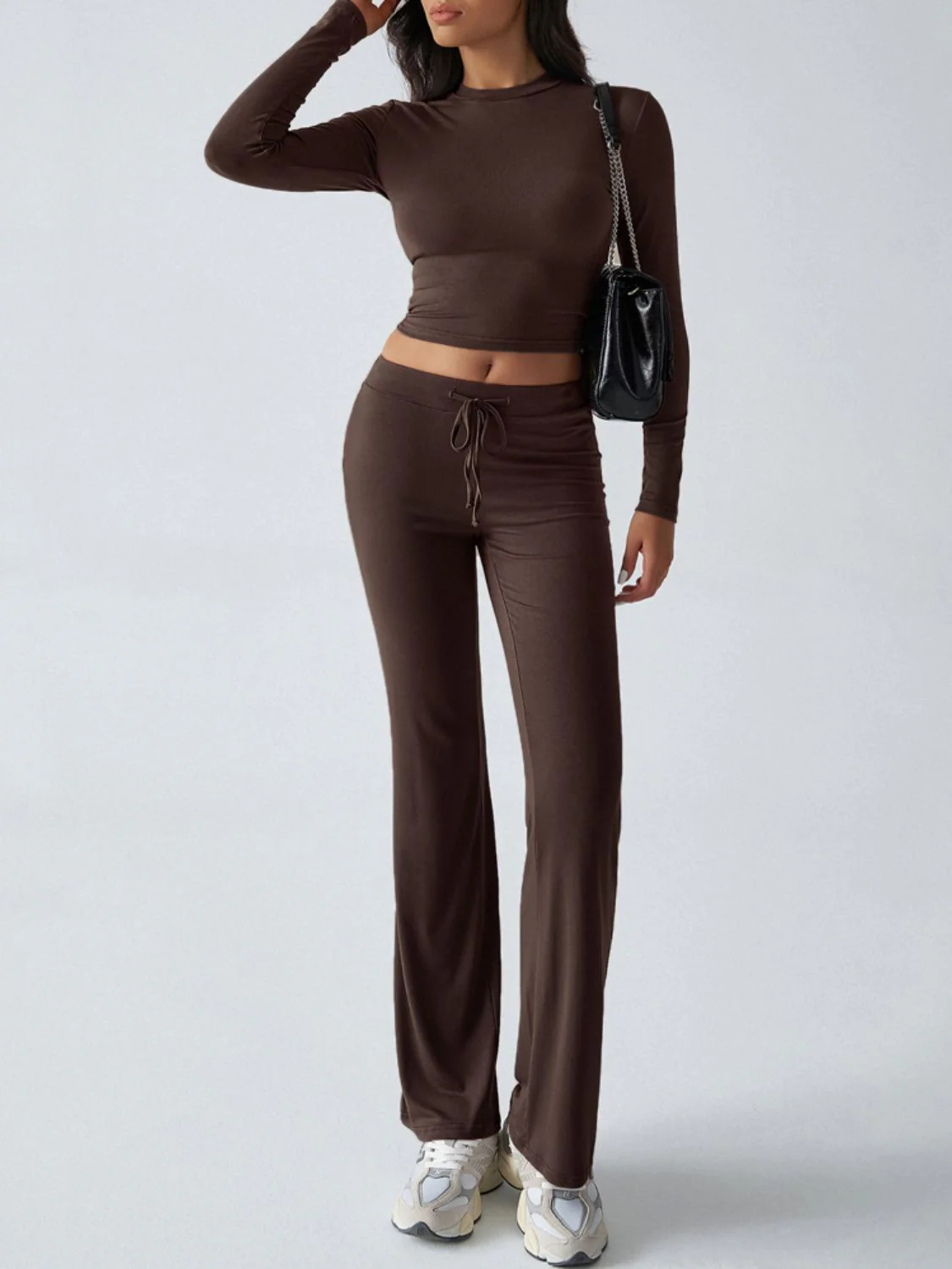 Devine Round Neck Long Sleeve Top and Drawstring Pants Set - Image 5