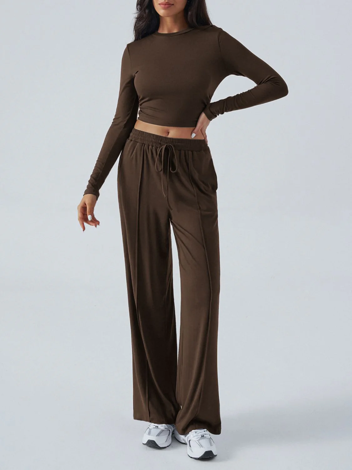Devine Round Neck Long Sleeve Top and Pants Set - Image 12
