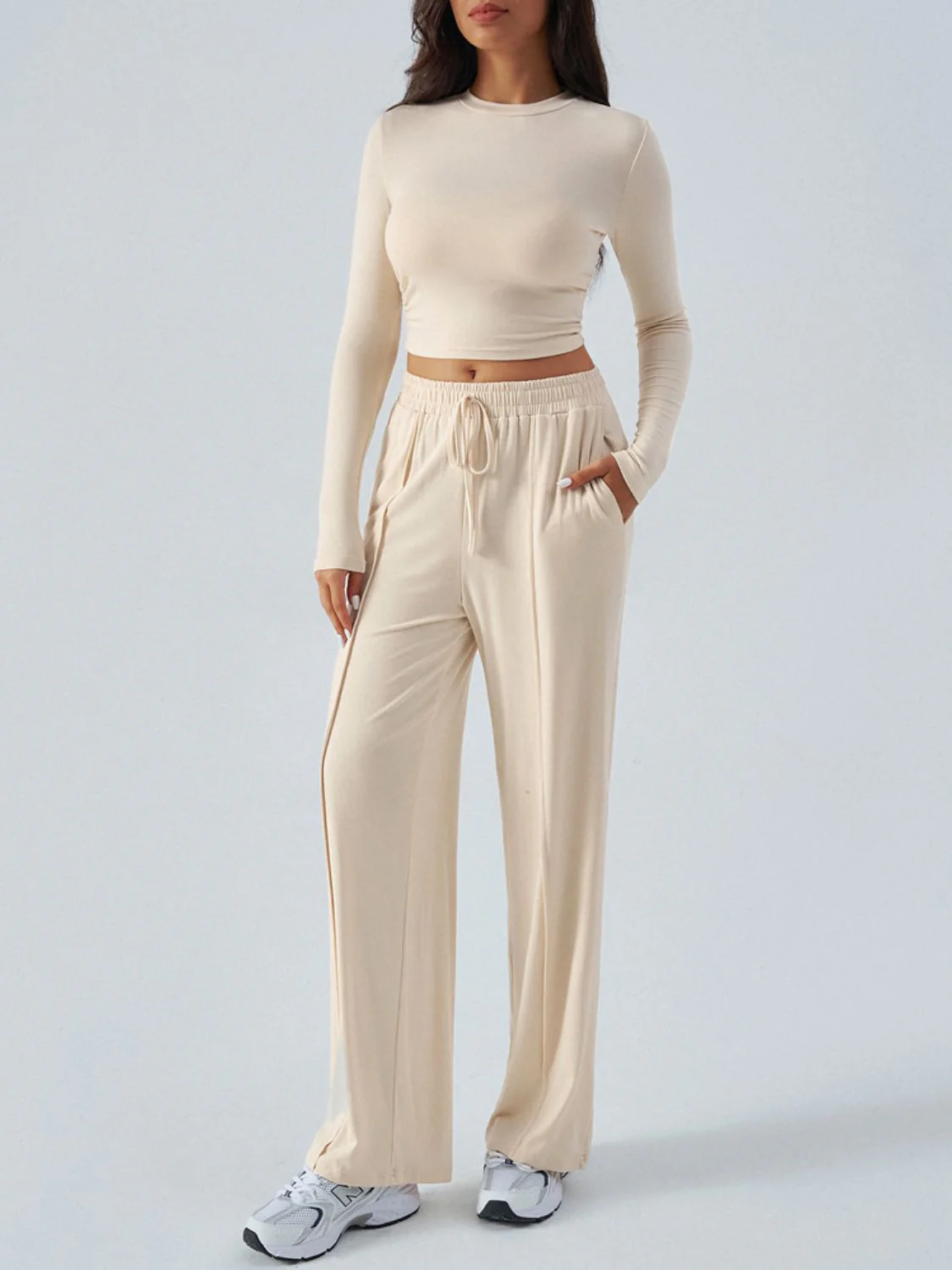 Devine Round Neck Long Sleeve Top and Pants Set - Image 5
