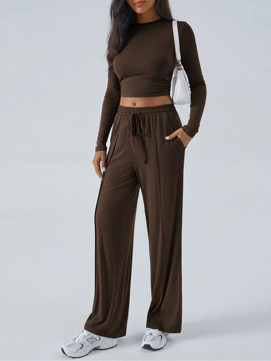 Devine Round Neck Long Sleeve Top and Pants Set - Image 8