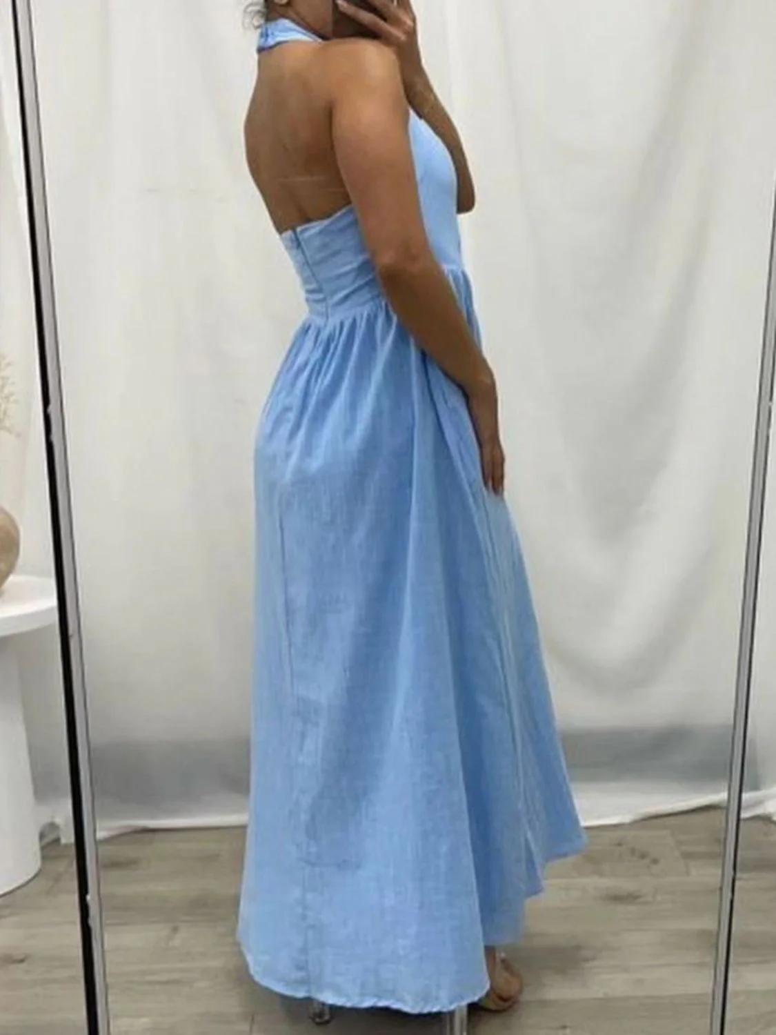Devine Ruched Halter Neck Midi Dress - Image 12