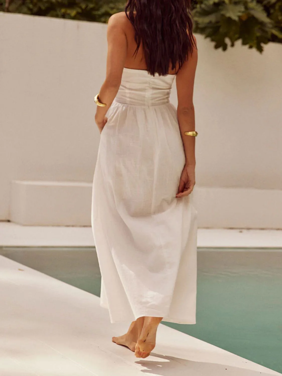 Devine Ruched Halter Neck Midi Dress - Image 6