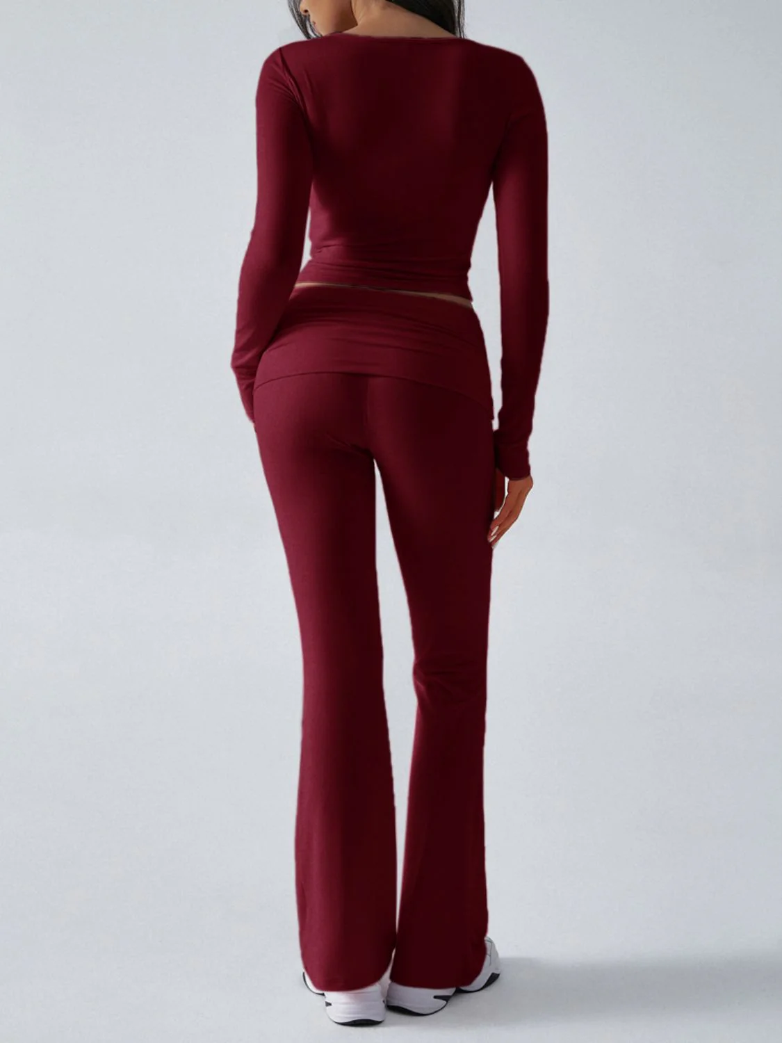 Devine Ruched Long Sleeve Top and Pants Set - Image 22