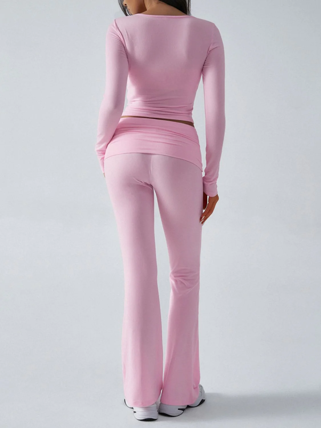 Devine Ruched Long Sleeve Top and Pants Set - Image 25