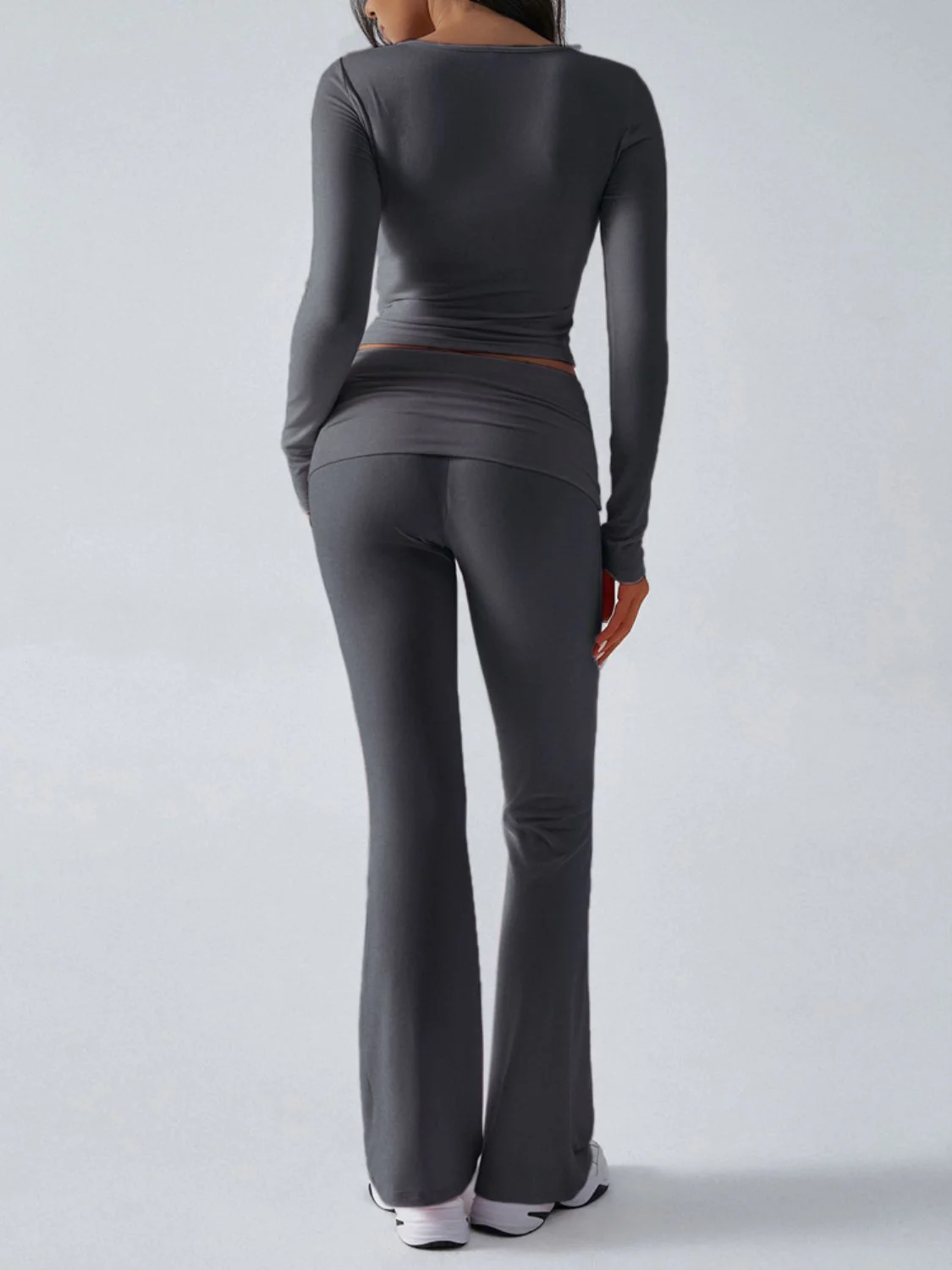 Devine Ruched Long Sleeve Top and Pants Set - Image 9