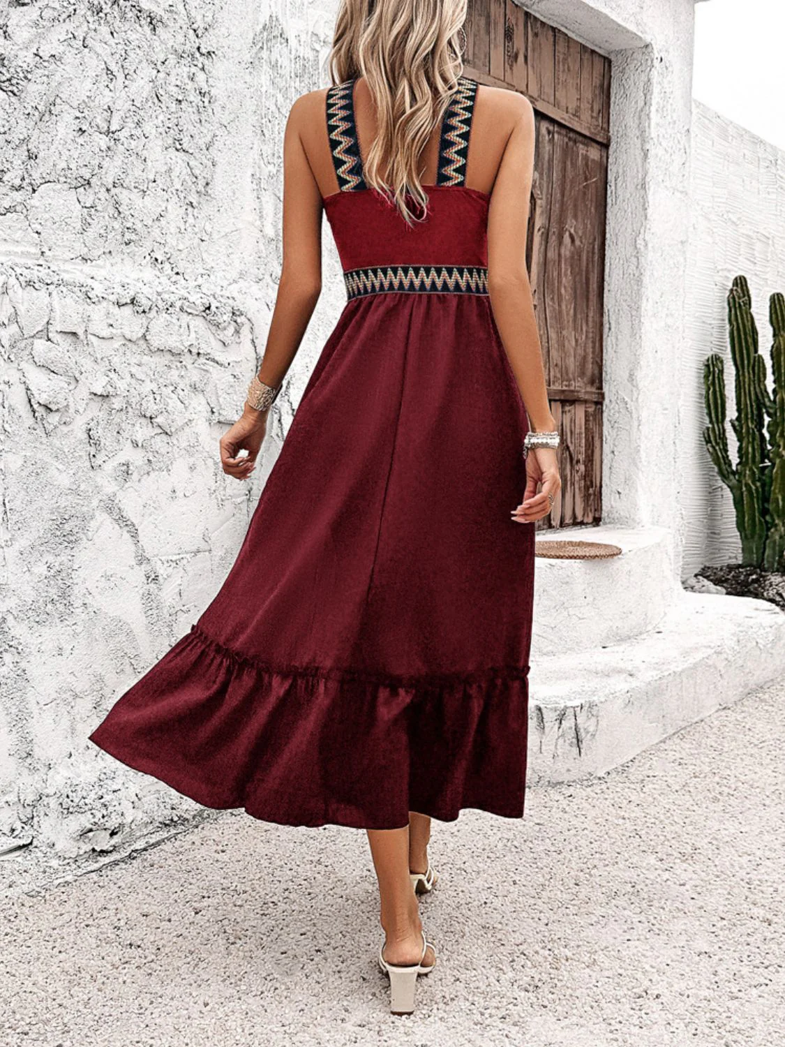 Devine Ruffled Slit Sleeveless Midi Dress - Image 18