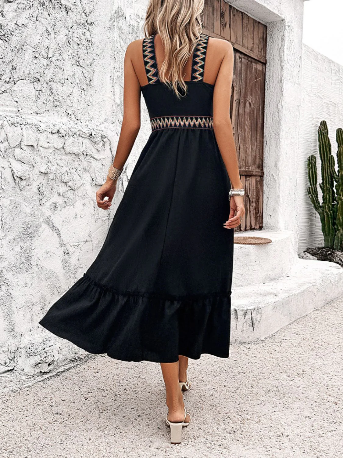 Devine Ruffled Slit Sleeveless Midi Dress - Image 3