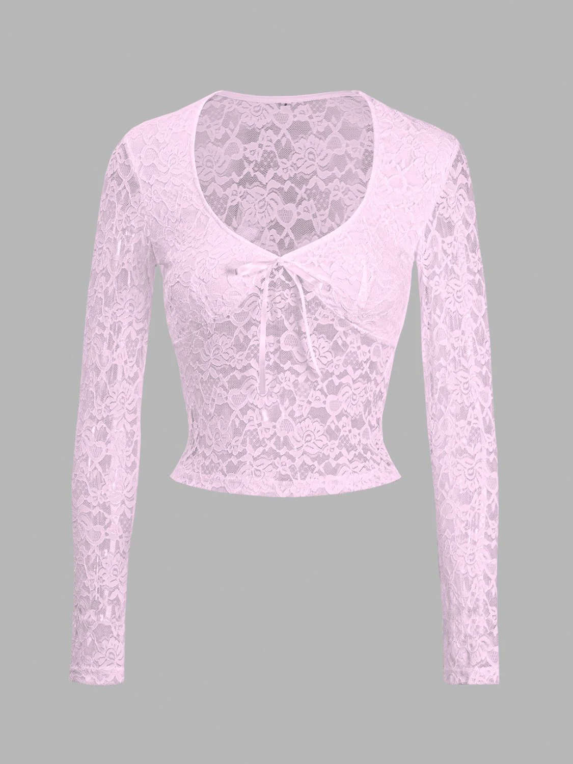 Devine Scoop Neck Long Sleeve Lace Top - Image 13