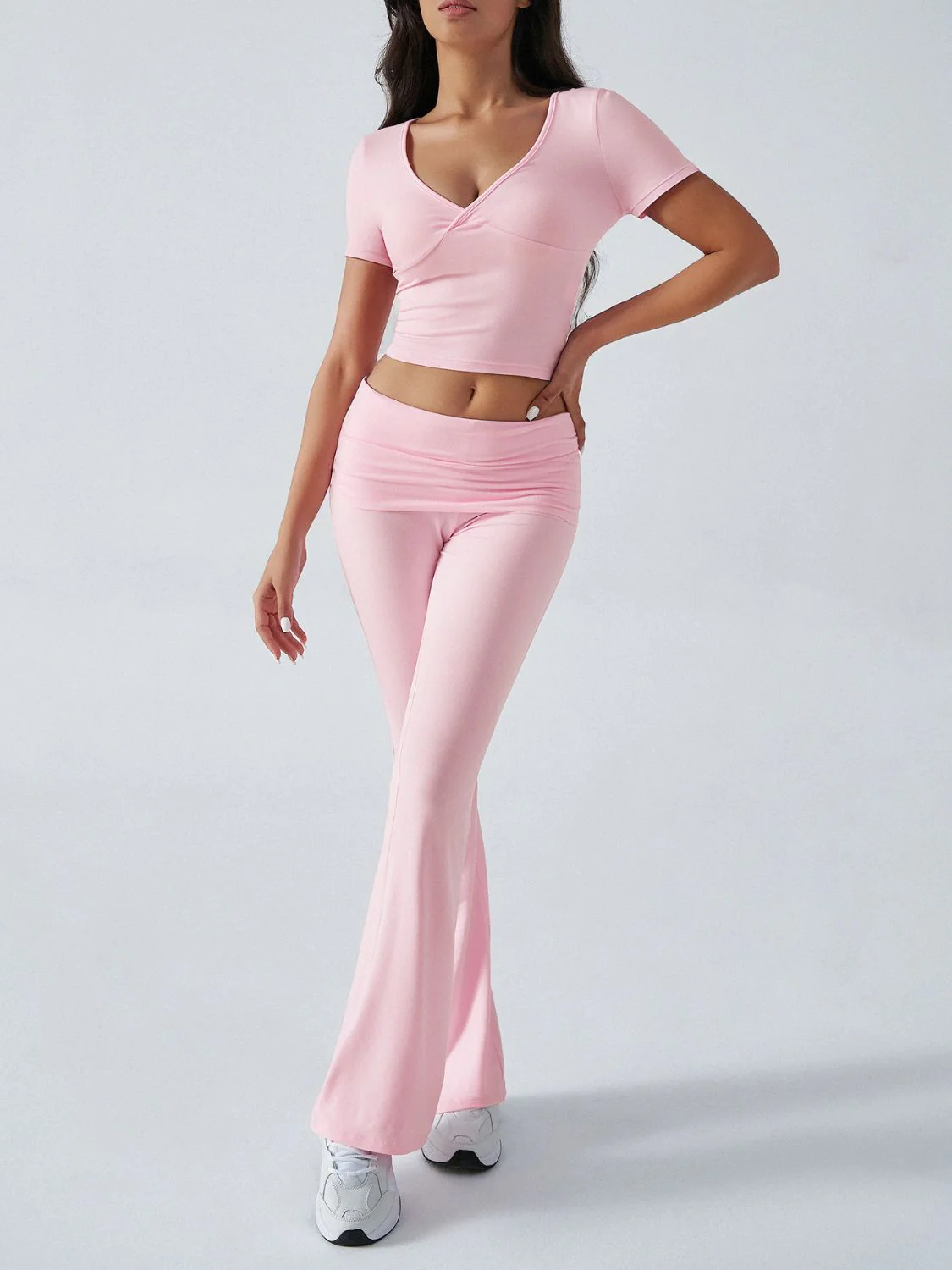 Devine Short Sleeve Top and Bootcut Legging Set - Image 8