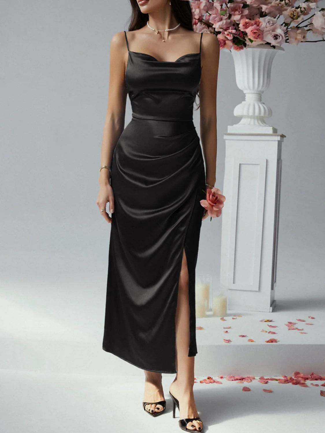 Devine Slit Ruched Maxi Cami Dress - Image 13