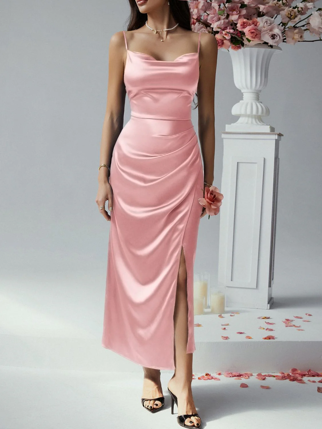 Devine Slit Ruched Maxi Cami Dress - Image 18