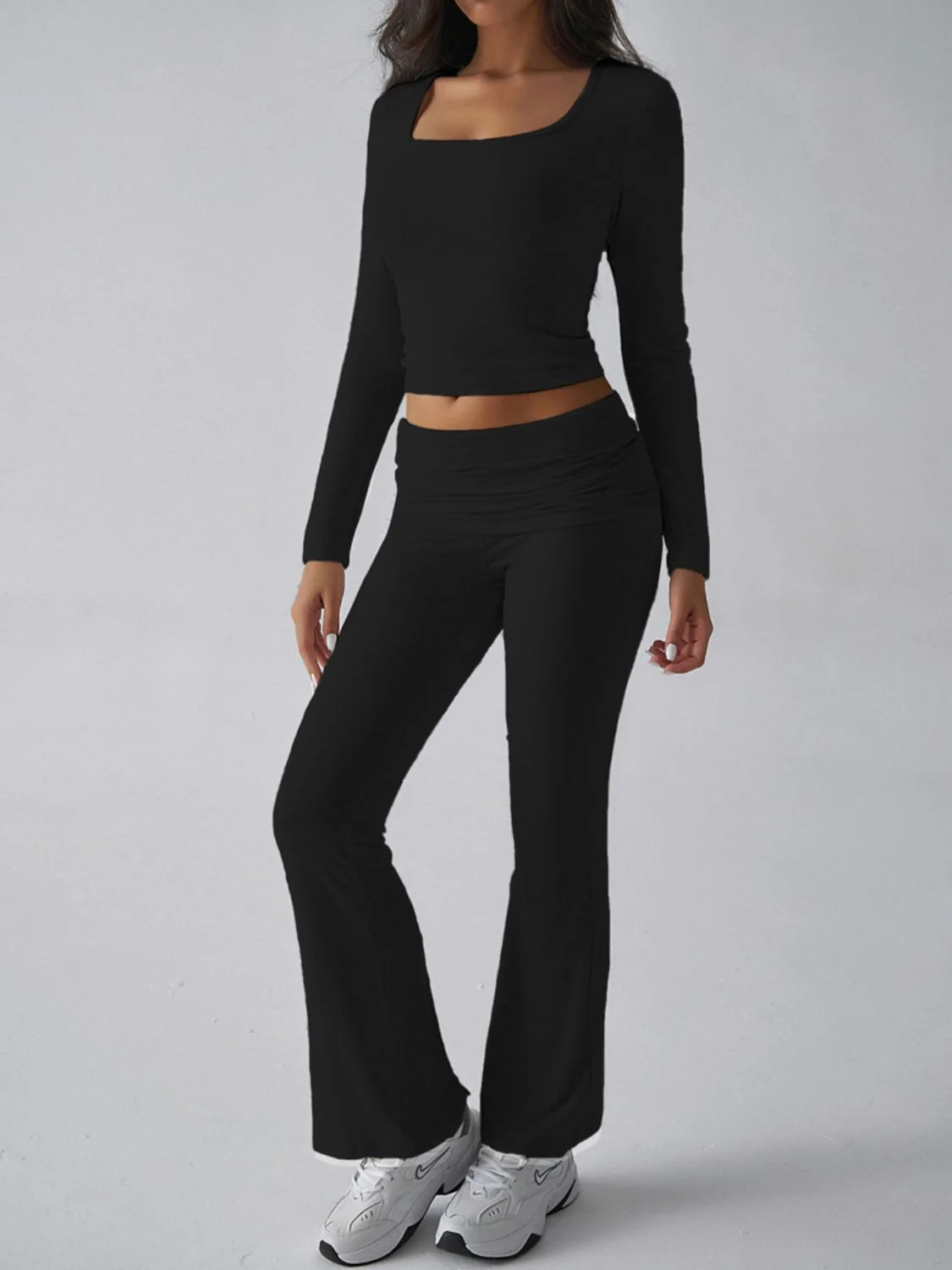 Devine Square Neck Long Sleeve Top and Pants Set - Image 13